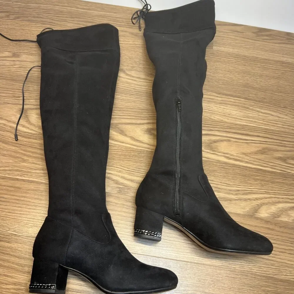 Michael Kors Braden OTK Over Knee Boot Black Faux Suede Women’s‎ Size 6.5M